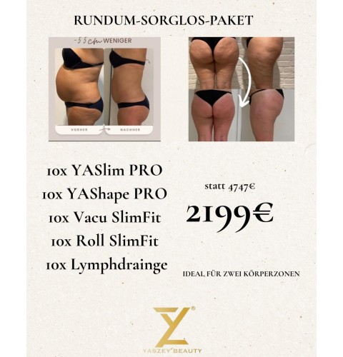 Pakket 7 - All-in Pakket - (10x) YASlim Pro, YAShape Pro, Vacu SlimFit, Roll SlimFit, Lymfedrainage