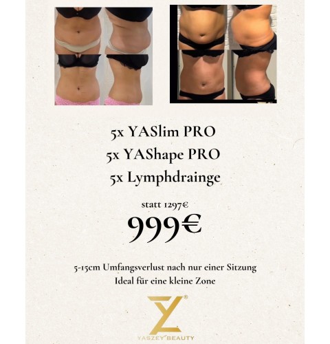 Pakket 1 - Kleine-Zones-Pakket - (5x) YASlim Pro, YAShape Pro, Lymfedrainage